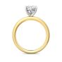 Pear Shape Cut Solitaire Diamond Engagement Ring 5 Claw Setting In a Plain Half Round Shape Band-18K Yellow