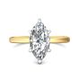 Marquise Cut Solitaire Diamond Engagement Ring 6 Claw Setting In a Plain round Shape Band