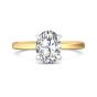 Oval Cut Solitaire Diamond Engagement Ring 4 Claw Setting In a Plain round Shape Band