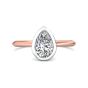 Pear Shape Cut Bezel Setting Diamond Engagement Ring In a Plain Knife Edge Band-18K Rose