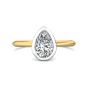 Pear Shape Cut Bezel Setting Diamond Engagement Ring In a Plain Knife Edge Band-18K Yellow