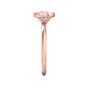  Bezel Setting Round Brilliant Cut Diamond Engagement Ring In a Plain Knife Edge Band-18K Rose