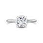  Bezel Setting Round Brilliant Cut Diamond Engagement Ring In a Plain Knife Edge Band-Platinum