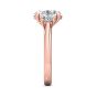 Oval Cut Trilogy 3 Stones Diamond Ring with Oval Cut Side Stones Claw Setting -18K Rose