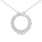 Eternity Circle Lab Grown Diamond Pendant Share Prong Setting In 18K White Gold 