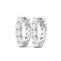 Hoop Diamond Earrings Round Cut Diamonds Share Claw Setting In 18K White Gold 