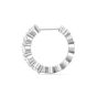 Hoop Diamond Earrings Round Cut Diamonds Share Claw Setting In 18K White Gold 