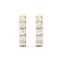 Hoop Diamond Earrings Round Shape Round Cut Diamond Share Prong Setting In 18K Yellow Gold 