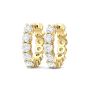 Hoop Diamond Earrings Round Shape Round Cut Diamond Share Prong Setting In 18K Yellow Gold 