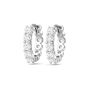 Huggies Diamond Hoop Earrings Share Prong Setting In 18K White Gold