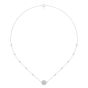 Pear Shape Diamond Halo Necklace Lab Grown Pave Setting With Curb Link Chain  In 18K White Gold 