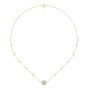 Halo Pendant Pear shape Lab Grown Diamond Necklace Pave Setting with Adjustable  Curb Link Chain In 18K Yellow Gold 