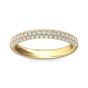 Trio Micropavé Diamond Wedding Ring In 18k Yellow Gold  (0.60CT .TW)