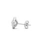 Halo Diamond Stud Earring Round Cut 4 Claw Setting  With Secured friction backings In 18K White Gold 