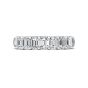 7 Stones Emerald Cut Anniversary Diamond Wedding Band 4 Claw Setting -18K White