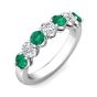 Emerald And Diamond alternative Eternity Wedding Ring Share Prong Setting In 18K White Gold 