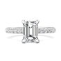 Ladies Two-Tone Hidden Halo Emerald Cut Diamond Engagement Ring 4 Claw Setting Centre Stone Pave Setting Side Stones In -Platinum