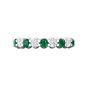 Emerald And Diamond Wedding Ring Share Claw Setting In 18K White Gold 