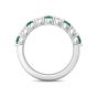 Emerald And Diamond Wedding Ring Share Claw Setting In 18K White Gold 