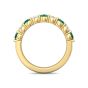 Diamond Emerald Women's Wedding Ring Share Prong Setting In 18K Yellow Gold 