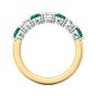 Four Stone Emerald Diamond Women's Wedding Ring Share Prong Setting In 18K White and Yellow Gold 