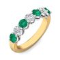 Four Stone Emerald Diamond Women's Wedding Ring Share Prong Setting In 18K White and Yellow Gold 