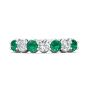 Emerald And Diamond alternative Eternity Wedding Ring Share Prong Setting In 18K White Gold 