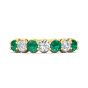 Eternity Emerald And Diamond Wedding Ring Share Prong Setting In 18K Yellow Gold