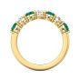 Eternity Emerald And Diamond Wedding Ring Share Prong Setting In 18K Yellow Gold