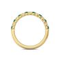 Emerald And Diamond 18K Yellow Gold Wedding Ring Share Prong Setting 