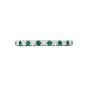 Emerald and Diamond Semi Eternity Classic Wedding Ring Set in 18K White Gold