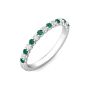 Emerald and Diamond Semi Eternity Classic Wedding Ring Set in 18K White Gold