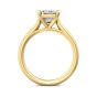 Emerald Cut Solitaire Diamond Engagement Ring With a Tapered Plain Band -18K Yellow