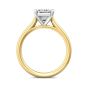 Emerald Cut Solitaire Diamond Engagement Ring With a Tapered Plain Band -18K Yellow