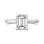 Emerald Cut Solitaire Diamond Engagement Ring With a Tapered Plain Band -Platinum