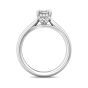 Emerald cut Solitaire 4 Claw Diamond Engagement Ring In a Plain Band -Platinum