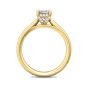 Emerald cut Solitaire 4 Claw Diamond Engagement Ring In a Plain Band -18K Yellow