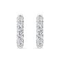 Diamond Hinged Hoop Earrings Scallop Set Diamonds on interior and exterior of the design In 18K White Gold 