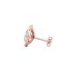2.00CT Round Brilliant Cut Centre Stones Halo Diamond Earrings Pave Setting Side Stones In 18K Rose Gold 