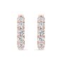 Hoop Diamond Earrings In And Out Share Prong Scallop Setting In 18K Rose Gold 