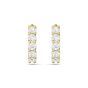 Circle Round Cut Diamond Hoop Earrings Share Prong Setting In 18K Yellow Gold 