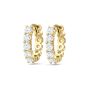 Circle Round Cut Diamond Hoop Earrings Share Prong Setting In 18K Yellow Gold 