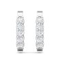 Hoop Diamond Hinged Snap Back Earrings In And Out Share Prong Setting In 18K White Gold 