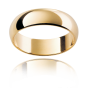 6.00MM Gents Wedding Band with Half Round Dome-18K Yellow