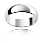 6.00MM Gents Wedding Band with Half Round Dome-18K White