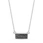 3 Row Black Diamond Pendant Pave Setting In 18K White Gold 