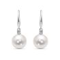 18K White Gold Diamond South Sea Pearl Earrings