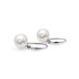 18K White Gold White South Sea Pearl Earrings European Clasp