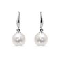 18K White Gold White South Sea Pearl Earrings European Clasp