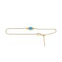 9K Yellow Gold Diamond Evil Eye Bracelet Marquise Cut Natural Turquoise 